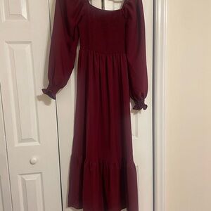 LARGE maroon midi dress